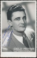 Cca 1960 Carlo Ferrari Olasz énekes Aláírt Fotója / Italian Singer Signed Photo - Altri & Non Classificati