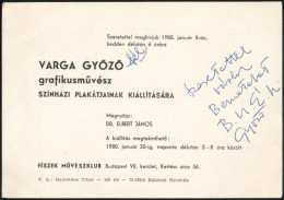 1980 Varga GyÅ‘zÅ‘ GrafikusmÅ±vész Aláírása Kiállítási... - Altri & Non Classificati