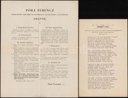 1894-1896 2 Db Póra Ferenc (?-?) FelsÅ‘leányiskolai Igazgatóval Kapcsolatos Dokumentum: 25... - Sin Clasificación