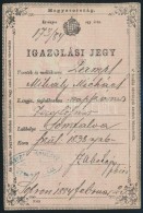 1884 Sopron, Igazolási Jegy / Legitimationskarte, Okmánybélyeggel - Non Classificati