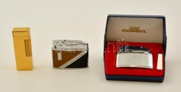 3 Db Márkás öngyújtó (Consul, Penguin, Dunhill) - Andere & Zonder Classificatie