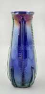 Irizáló Kék üvegváza, Kis Karcolásokkal, M: 28 Cm - Vetro & Cristallo