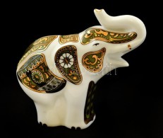 Sri Lanka Porcelán Elefánt, Matricás, Hibátlan, Jelzett, M: 13x14x6 Cm - Altri & Non Classificati