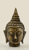 Fém Buddha-fej, Jelzés Nélkül, Kopott / 
Buddha Head, Metal, 13 Cm - Autres & Non Classés