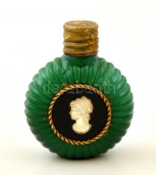 Parfümös üveg Plasztikus Rátéttel, Réz Borítással, M:4,5 Cm - Altri & Non Classificati