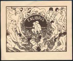 Kotász Károly (1872-1941): Erotikus Ex Libris, Schmidl Grete. Klisé, Papír, Jelzett A... - Otros & Sin Clasificación