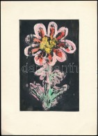 Jelzés Nélkül: Virág. Monotípia, Papír, 19×12 Cm - Altri & Non Classificati