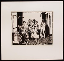 Mermeze Nóra (1938-): Színjátszók. Linó, Papír, Jelzett, 23×30 Cm - Altri & Non Classificati