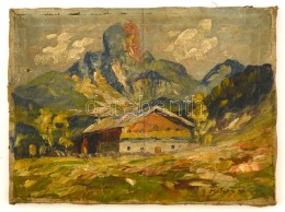 Katona Jelzéssel: Alpesi Ház. Olaj, Vászon, 26×35 Cm - Altri & Non Classificati