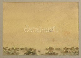 Egry Jelzéssel: Sirályok. Akvarell, Papír, Foltos, Keretben, 31×43 Cm - Altri & Non Classificati