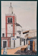 AB Jelzéssel: Tunis. Vegyes Technika, Papír, 24×16 Cm - Altri & Non Classificati