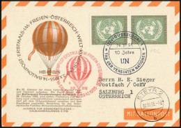 1955 Mi 221 Ballonposta Képeslapon - Other & Unclassified