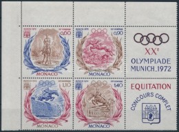 ** 1972 Nyári Olimpia, München Szelvényes 4-es Tömb Mi 1045-1048 - Otros & Sin Clasificación