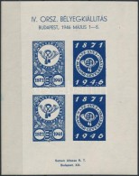 ** 1946/1 IV. Országos Bélyegkiállítás Vágott Kék... - Autres & Non Classés