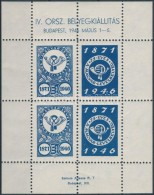 ** 1946/1 IV. Országos Bélyegkiállítás Kék Emlékkisív... - Altri & Non Classificati