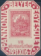 ** 1931 2a VIII. BélyeggyÅ±jtÅ‘ Nap Emlékív (10.000) - Autres & Non Classés