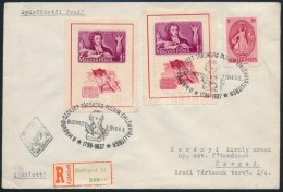 1949 Puskin Blokk Pár + Puskin Bélyeg Ajánlott FDC-n (10.500) - Altri & Non Classificati