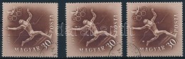 O 1952 Helsinki Olimpia 3 Db 30f-es  Vízjel Nélkül - Altri & Non Classificati