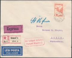 1930 Expressz Ajánlott Légi Levél Németországba / Registered Express Airmail... - Andere & Zonder Classificatie