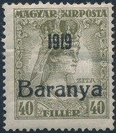 ** Baranya 1919 Zita 40f, Garancia Nélkül (12.000) (törés) - Otros & Sin Clasificación