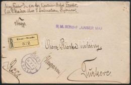 1917 Ajánlott Levél Haditengerészeti Postával / Navy Mail Registered Cover 'S.M.SCHIFF... - Altri & Non Classificati