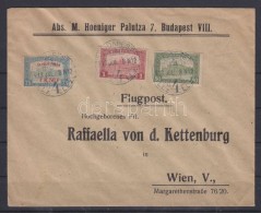 1918.jul. 8. Légi Levél Bécsbe 1K50f RepülÅ‘ Posta Bélyeggel és 1.80K... - Altri & Non Classificati