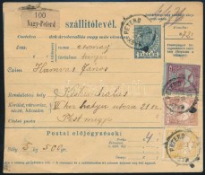 1916 Csomagszállító Levél Turul 2f + 20f + 50f Bérmenetesítéssel - Altri & Non Classificati