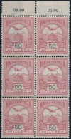 ** 1909 Turul 50f ívszéli 6-os Tömbben I. és II. Típus... - Altri & Non Classificati