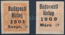 ** 1901-1909 2 Db Hírlapbélyeg Budapesti Hírlap Felirattal - Altri & Non Classificati