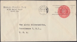 1948-EP-18 CUBA REPUBLICA. 1948. 2c POSTAL CARD STATIONERY. MANUEL CORONA. USED HABANA TO US 1950. - Briefe U. Dokumente