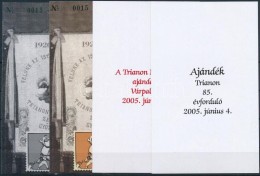 ** 2005 Trianon Pár Emlékív Garnitúra 4 Db, Azonos Sorszámmal 2005/12-13... - Andere & Zonder Classificatie