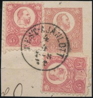 1874 5kr Díjjegyes Kivágás 2 X 5kr Díjkiegészítéssel... - Altri & Non Classificati