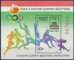 ** 1985 90 éves A Magyar Olimpia Blokk Hátoldalán 'A MAGYAR POSTA AJÁNDÉKA'... - Altri & Non Classificati