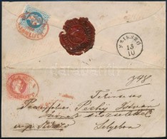 1867 Ajánlott Távolsági Levél 5kr + 10kr Bérmentesítéssel Piros... - Otros & Sin Clasificación