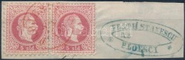 1867 Magyar Posta Romániában 5sld Pár Kivágáson 'PLOJESTIE' Piros... - Otros & Sin Clasificación