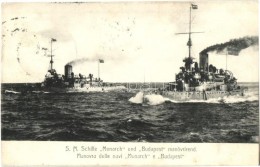 T4 SMS Monarch Und Budapest Manövrirend / Manovra Delle Navi Monarch E Budapest / K.u.K. Kriegsmarine,... - Non Classificati