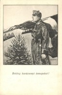 T2 Boldog Karácsonyi Ünnepeket! / WWI K.u.K. Military Christmas Greeting Art Postcard S: Bortnyik S. - Sin Clasificación