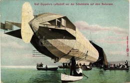 T2 Graf Zeppelin's Luftschiff Vor Der Schutzhalle Auf Dem Bodensee / Zeppelin Airship On Lake Bodensee - Non Classificati