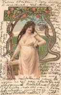 T4 Eve With Snake And Apple, Art Nouveau Litho  (wet Damage) - Sin Clasificación