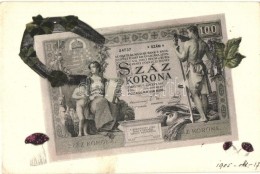 * T2/T3 Száz Korona / Hungarian Banknote With Mushrooms And Horseshoes, Clover (EK) - Sin Clasificación