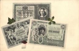 * T2/T3 Tíz Korona, Húsz Korona / Hungarian Banknotes With Mushroom And Clover (EK) - Non Classificati