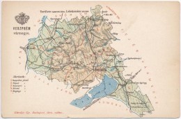 ** T2/T3 Veszprém Vármegye Térképe; Kiadja Károlyi Gy. / Map Of Veszprém... - Non Classificati