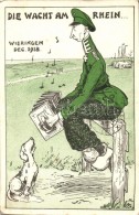 T2/T3 Die Wacht Am Rhein... Wieringen Dec, 1918 / Wilhelm Von Preussen, Satirical Postcard - Unclassified