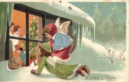 T2/T3 Vhristmas, Children, Trademark No. 222., Emb. Litho, Silk Card (EK) - Unclassified