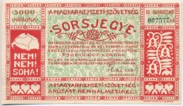 1926. 'Magyar Nemzeti Szövetség Sorsjegye' 5000K értékben, II. Sorozat T:II Szép... - Zonder Classificatie