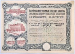 Budapest 1927. 'ElsÅ‘ Budapesti GÅ‘zmalmi Részvénytársaság' Tíz... - Zonder Classificatie