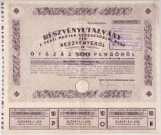 Budapest 1946. 'Pesti Magyar Kereskedelmi Bank' Részvényutalvány 10 RészvényrÅ‘l... - Zonder Classificatie