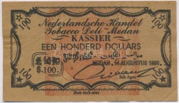 Holland Kelet-India / Medan 1899. 100$ 'Tobacco Deli-Medan' Sorszámozott Szükségpénz... - Non Classificati