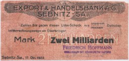 Németország / Weimari Köztársaság / Sebnitz 1923. 2.000.000.000M 'Export és... - Zonder Classificatie