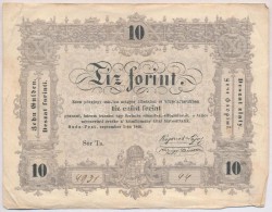 1848. 10Ft 'Kossuth Bankó' Hátlapi Szövegben 'BÜNTETETTNEK' Sajtóhiba T:III,III- - Zonder Classificatie